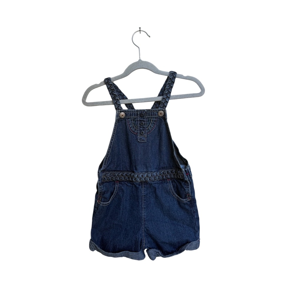 Vintage Oshkosh‎ B'gosh Vestbak Jean Short Overall Bubble Romper Girls Size 4T